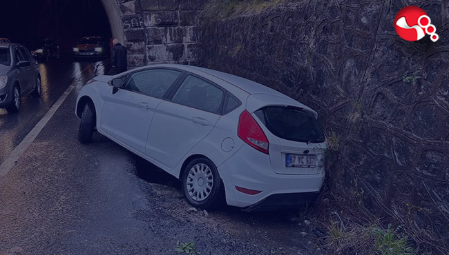 Tünele çarparak durabildi