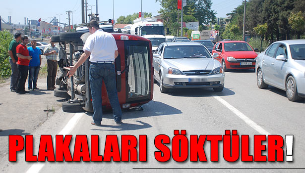 PLAKASI SÖKÜK ARACA POLİS KAZA RAPORU TUTMADI