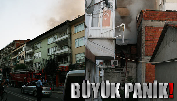 DÜZCE'DE 4 KATLI BİNADA YANGIN ÇIKTI
