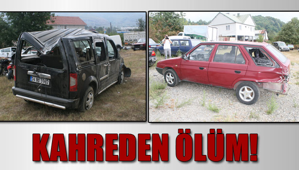 DÜZCE'DE 2 OTOMOBİL ÇARPIŞTI