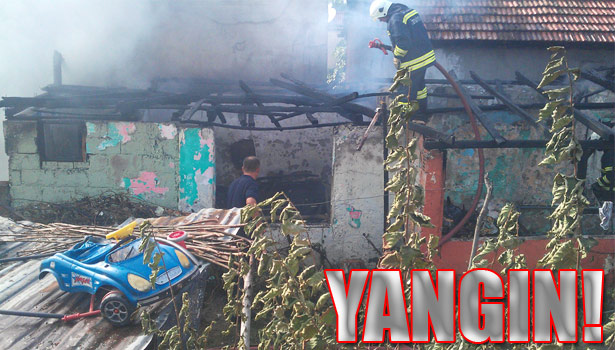 DÜZCE'DE EV YANGINI