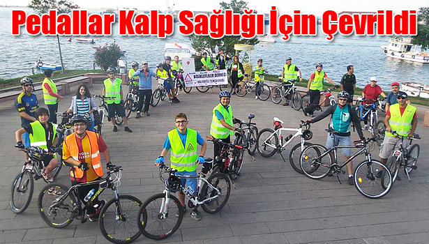 BİSİKLETLİLER KALP SAĞLIĞINA DİKKAT ÇEKTİLER
