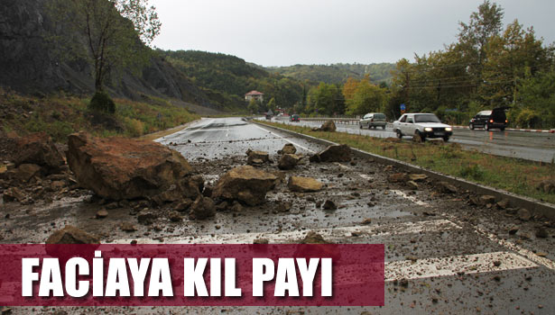 DAĞDAN KAYA PARÇALARI KOPTU