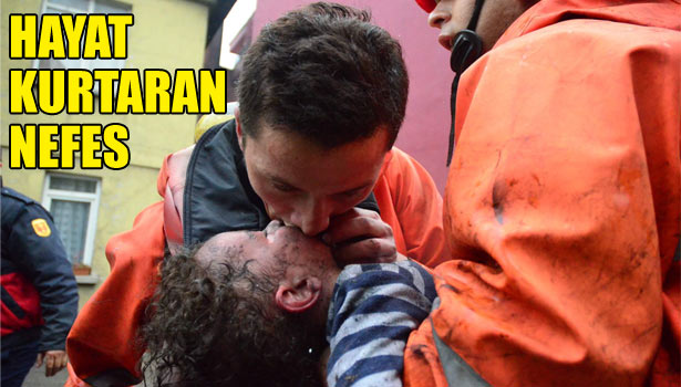 EMİRHAN, İTFAİYE ERİNİN NEFESİYLE HAYAT BULDU