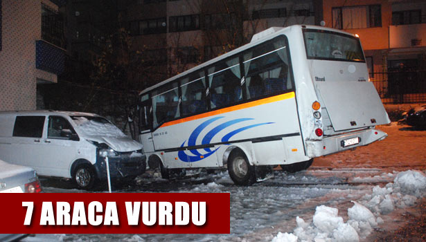 FRENİ BOŞALAN İŞÇİ SERVİSİ KAZA YAPTI