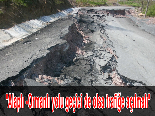 Alaplı Ormanlı yolu geçici de olsa trafiğe açılmalı