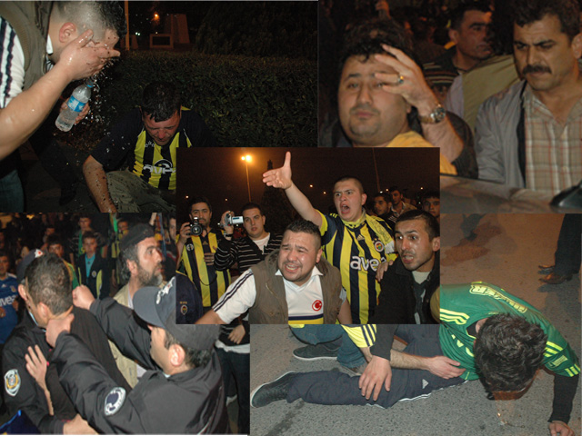 Biber gazı ve tekmelerle sevindiler