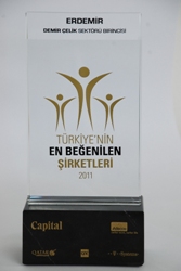 ERDEMİR, SEKTÖRÜNÜN EN BEĞENİLEN ŞİRKETİ SEÇİLDİ..