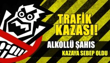 YOLA ÇIKAN ALKOLLÜ ŞAHIS KAZAYA SEBEP OLDU: İKİ YARALI