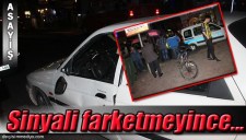 OTOMOBİLE ÇARPAN BİSİKLETLİLER YARALANDI