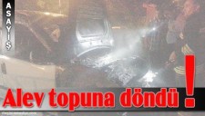 BARTINDA PARK HALİNDEKİ OTOMOBİL YANDI