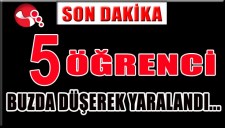 5 ÖĞRENCİ BUZDA DÜŞEREK YARALANDI...