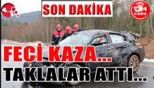 FECİ KAZA; TAKLALAR ATTI...