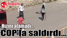 Hızını alamadı... COPla saldırdı...