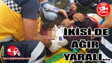 Motosiklet yayaya çarptı; 2 ağır yaralı