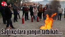 Sağlıkçılara yangın tatbikatı ...