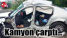 Kamyon çarptı...