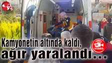 Yaşlı teyze kamyonetin altında kaldı...