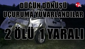 Düğün dönüşü uçuruma yuvarlandılar: 2 ölü, 1 yaralı