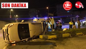PİDOS Kavşağında kaza Takla attı...