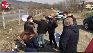 Yeni yapılacak olan köprüde incelemeler...