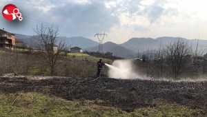 Bahçe temizlerken, yangın çıktı