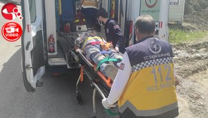 Kamyonetten düştü, yaralandı