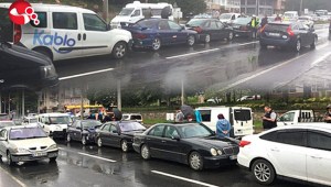 Yağmur yağdı,kazalar kaçınılmaz oldu