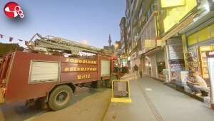 Çatıya sıkıştı, yardımına, itfaiye ekipleri koştu