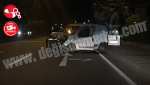 Aşırı alkollüydü: Önce direğe,sonra karşı şeride geçti..