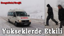 ZONGULDAK-EREĞLİ KARAYOLUNDA KAR YAĞIŞI