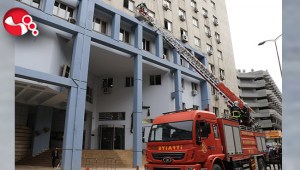 Belediyede yangın tatbikatı...