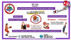Basketbol Yaz Spor Okulu açılıyor…
