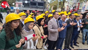 Üniversite öğrencileri Amasrada ölen 41 işçi için dua ett