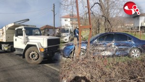 Kamyonet ile Otomobil çarpıştı..