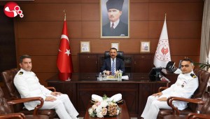 TCG Kilimli Gemisinin Komutanları Vali Hacıbektaşoğlunu ziyaret ettiler