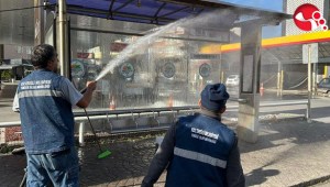 Otobüs durakları detaylı temizlendi.....