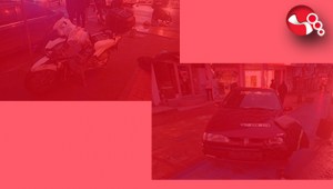 Otomobille Motokurye  çarpıştı