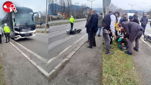 Otobüsle motosiklet çarpıştı… Motosiklet sürücüsü hayatını kaybetti