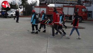 Zonguldak Anadolu Lisesinde deprem tatbikatı düzenlendi