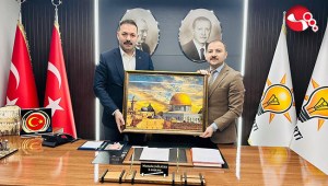 Başkan Çağlayana Mescid-i Aksa tablolu ziyaret