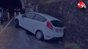 Tünele çarparak durabildi