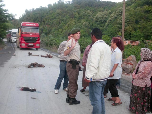 Mahallelerinde beton kamyonlarını istemeyen kadınlar yol kapattı