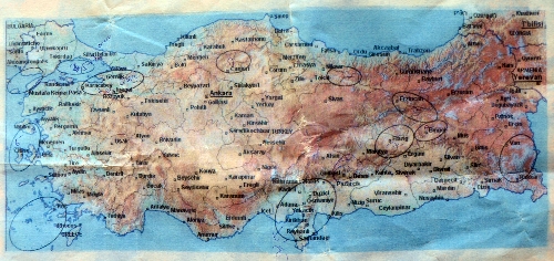 RİSKLİ YERLERİ HARİTADA İŞARETLEMİŞ..