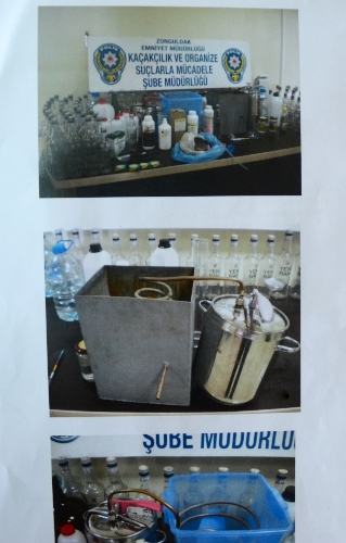 SAHTE RAKI İMAL EDEN ŞAHISLAR GÖZALTINA ALINDI..