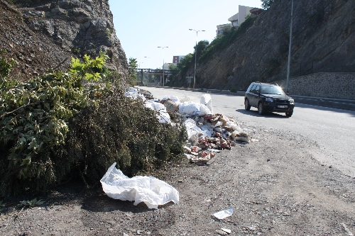 ŞEHRİN ORTASINDAKİ ÇÖP YIĞINI TEPKİYLE KARŞILANIYOR..