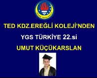 TED KDZ. EREĞLİ KOLEJİNİN YGS BAŞARISI..