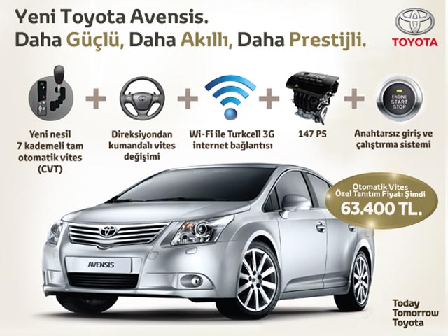 Toyota Avensis yeni yüzüyle kendinden emin olanların tercihi!