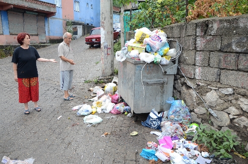 ZONGULDAKTA ÇÖP KONTEYNERİ İSYANI..